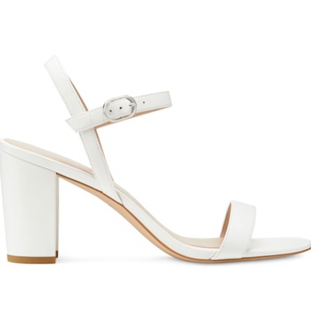 NWT Stuart Weitzman Dancer 75 White Wedding Block Sandals